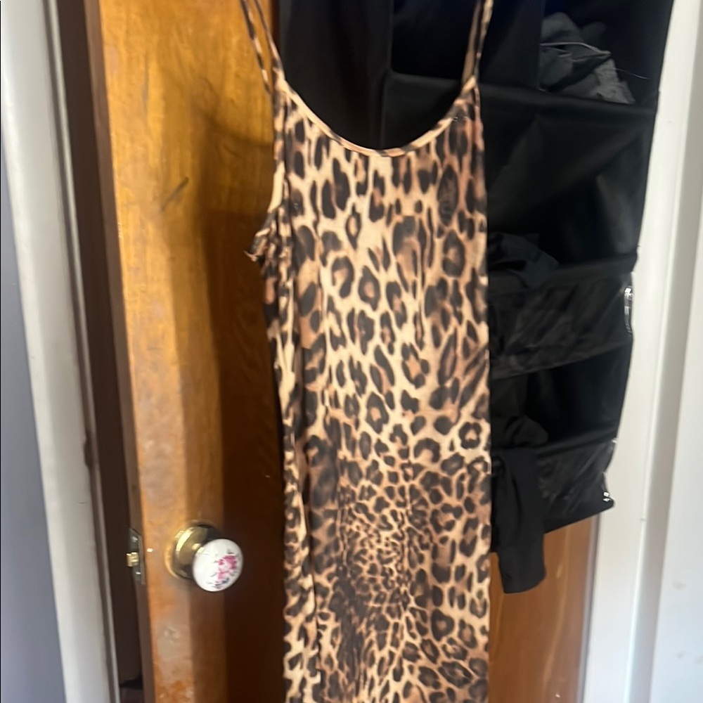 Leopard Print Sleeveless Dress
